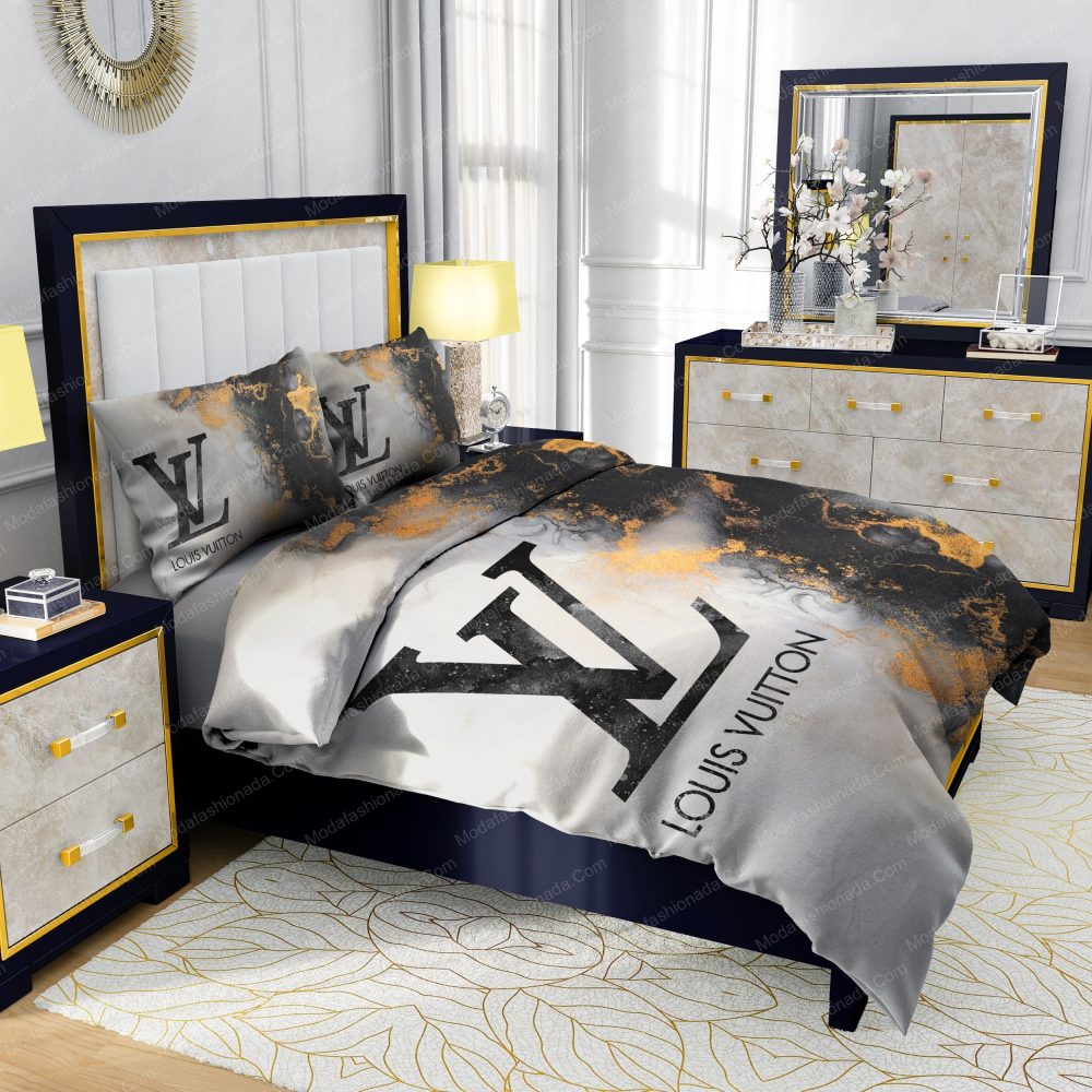 Louis Vuitton Marble Background Bedding Sets