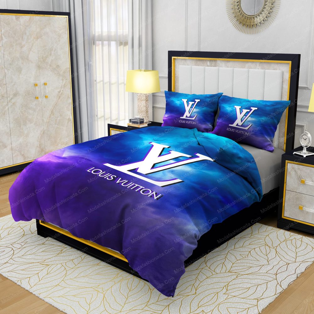 Louis Vuitton Watercolor Background Bedding Sets
