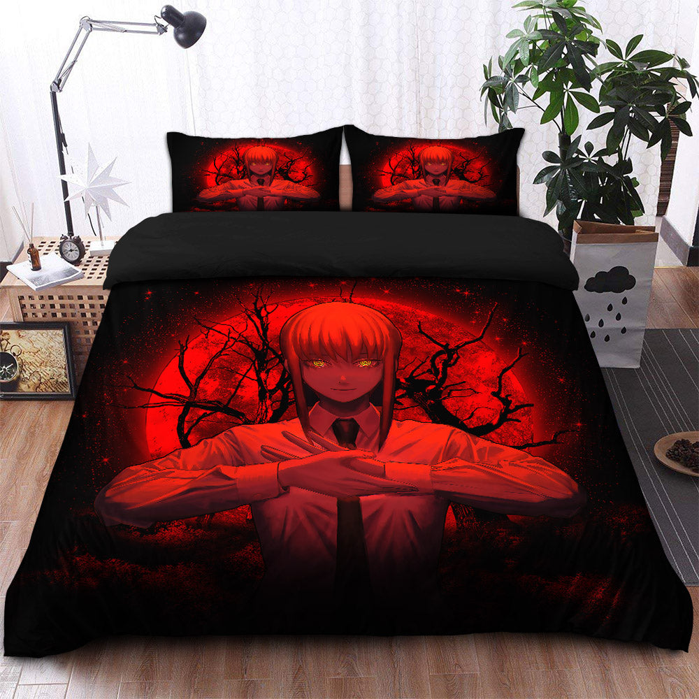 Makima Chainsaw Man Anime Moonlight Bedding Set Duvet Cover And 2 Pillowcases