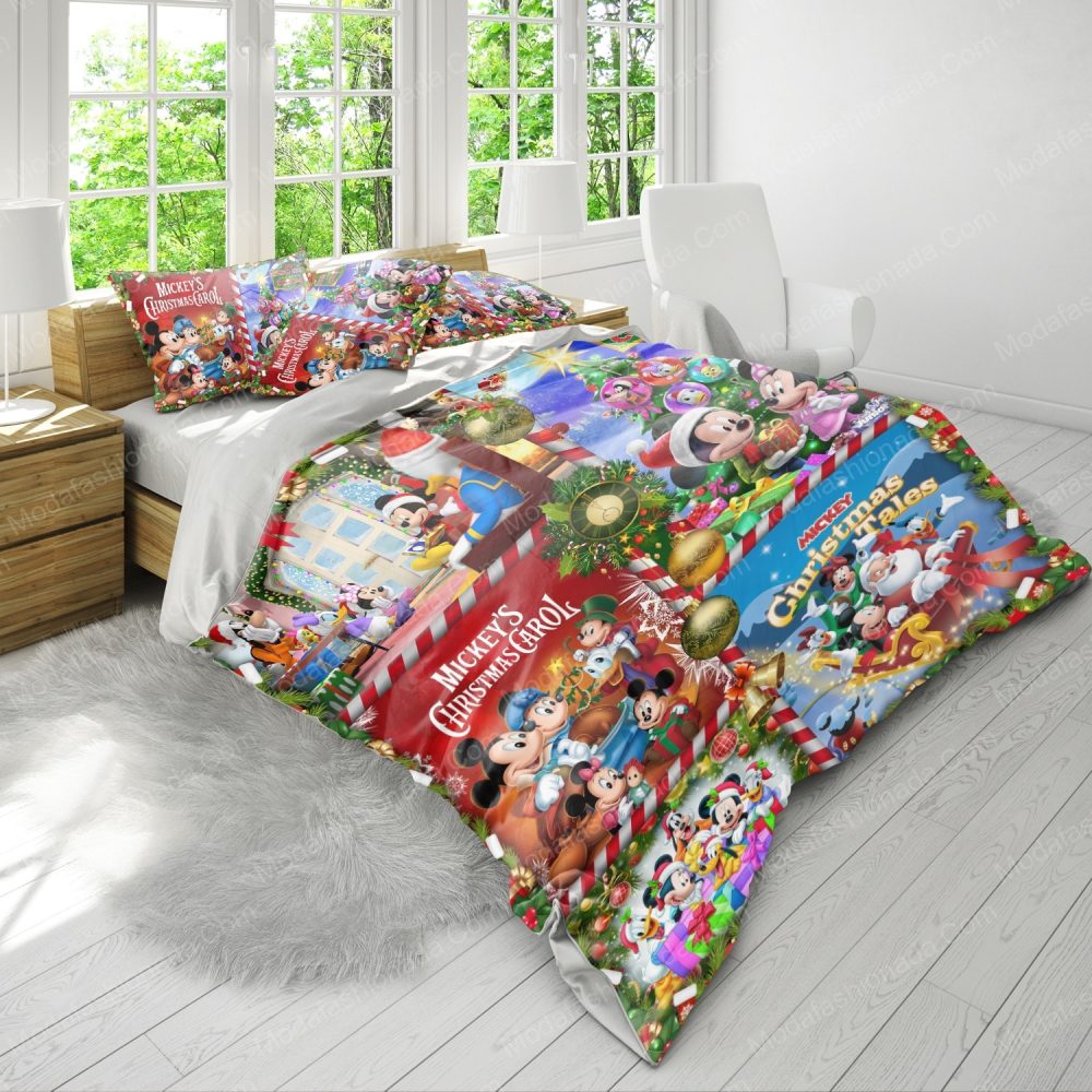 Cozy Disney Christmas Bedding Set - Mickey &amp; Friends Holiday Magic For Kids