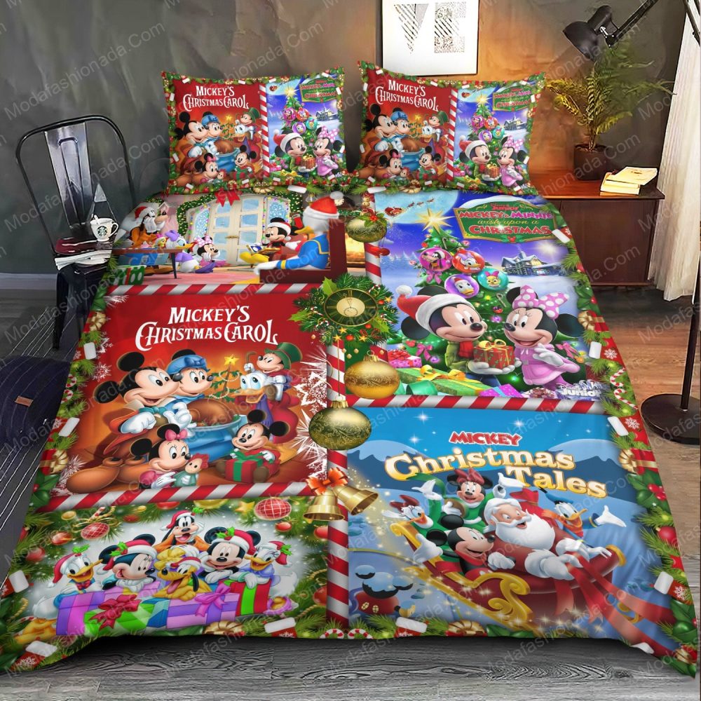 Cozy Disney Christmas Bedding Set - Mickey &amp; Friends Holiday Magic For Kids