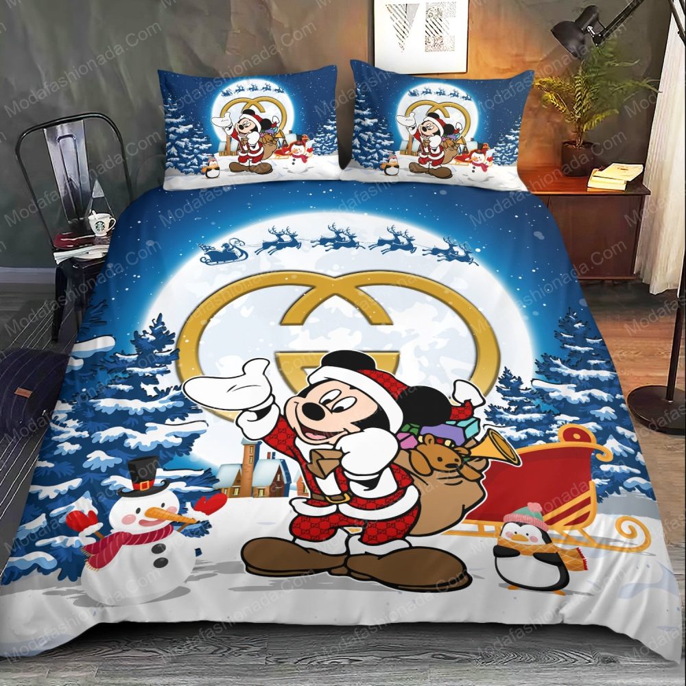 Festive Cartoon Christmas Bedding Set - Holiday Comforter &amp; Pillowcases