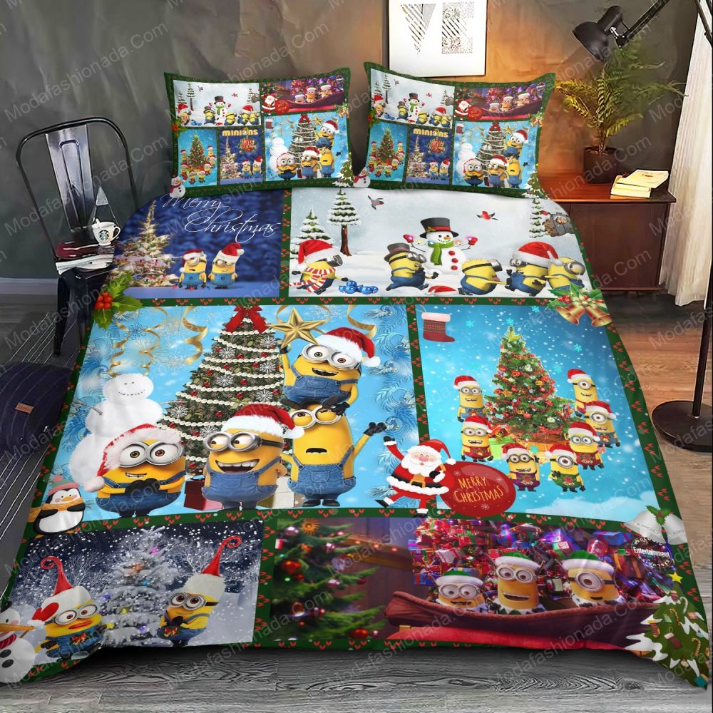 Festive Minions Christmas Bedding Set - Cozy Holiday Fun For Kids &amp; Adults