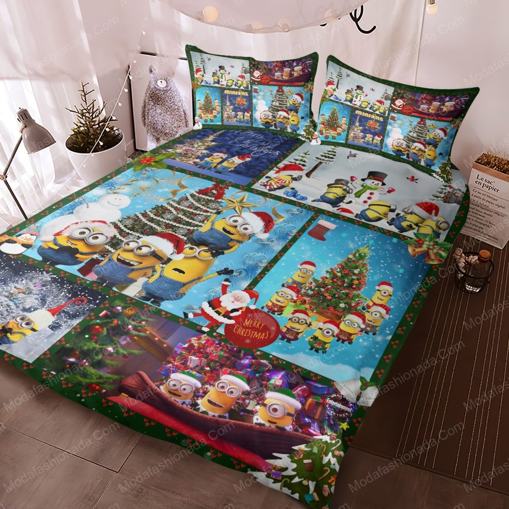 Festive Minions Christmas Bedding Set - Cozy Holiday Fun For Kids &amp; Adults