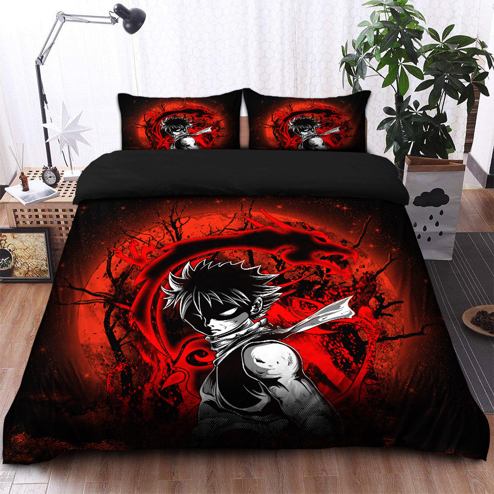 Natsu Dragonee Fairy Tale Moonlight Bedding Set Duvet Cover And 2 Pillowcases