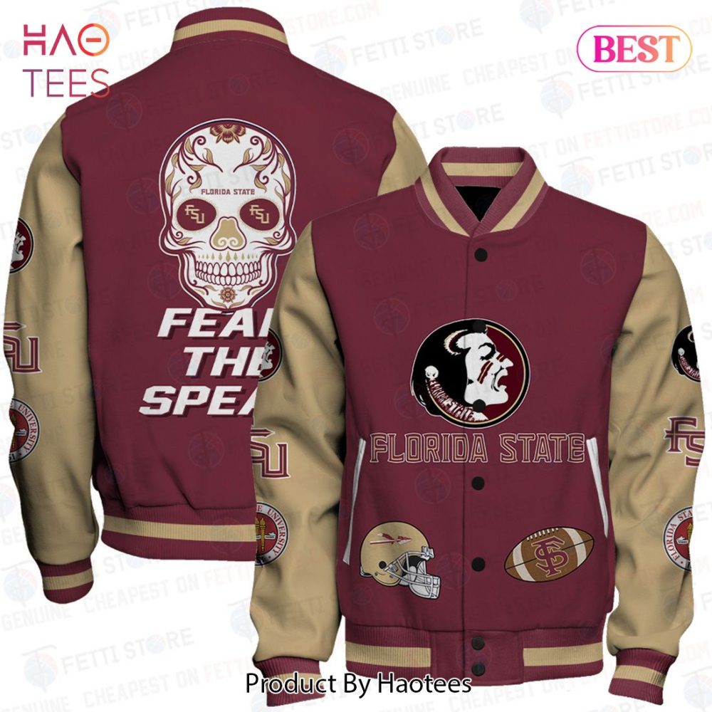 Florida State Varsity Jacket - Fear The Spear Design, Perfect For Fans!