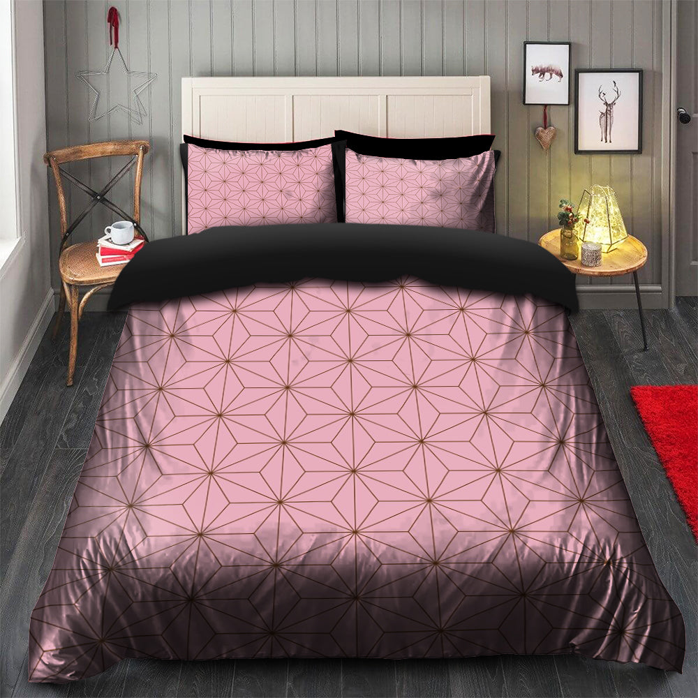 Nezuko Haori Pattern Stars Glow Dream Knit Demon Slayer Kimetsu No Yaiba Bedding Set Duvet Cover And 2 Pillowcases