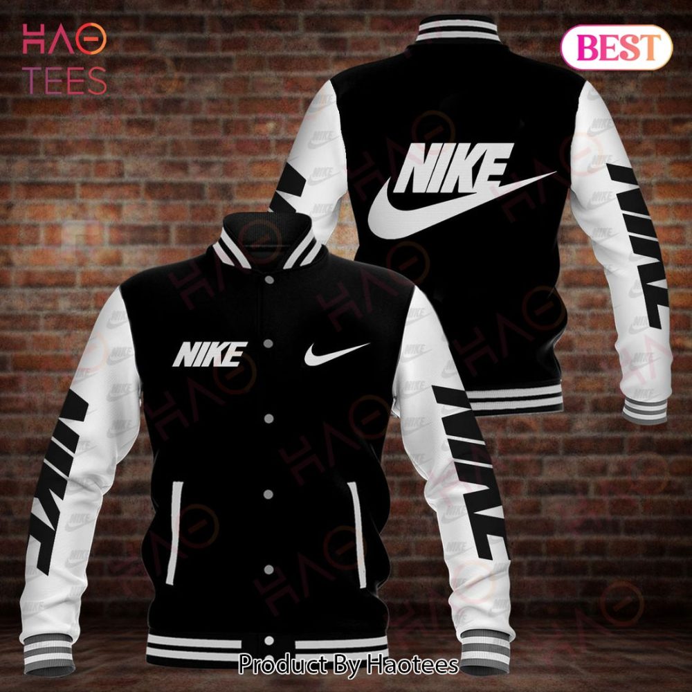 Stylish Black &amp; White Nike Varsity Jacket - Trendy Design, Premium Quality, Perfect For Casual Wear