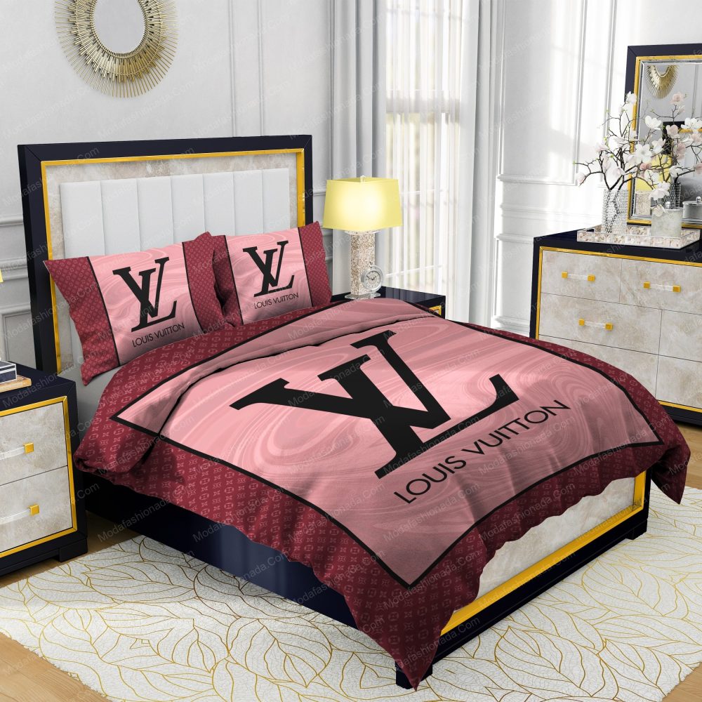 Pink Veinstone Louis Vuitton Bedding Sets