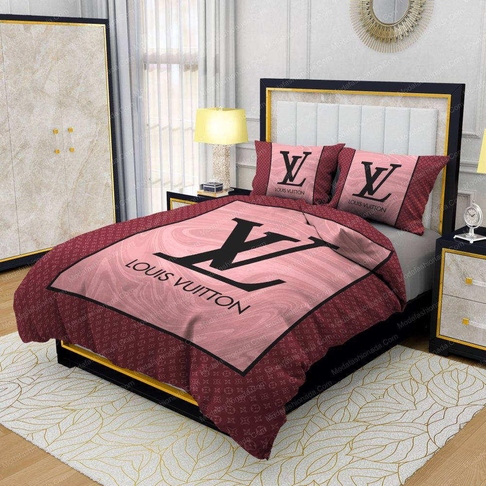 Pink Veinstone Louis Vuitton Bedding Sets