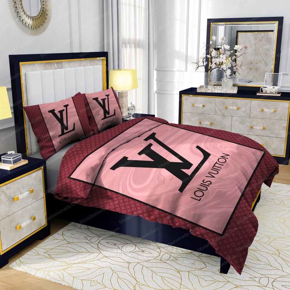 Pink Veinstone Louis Vuitton Bedding Sets
