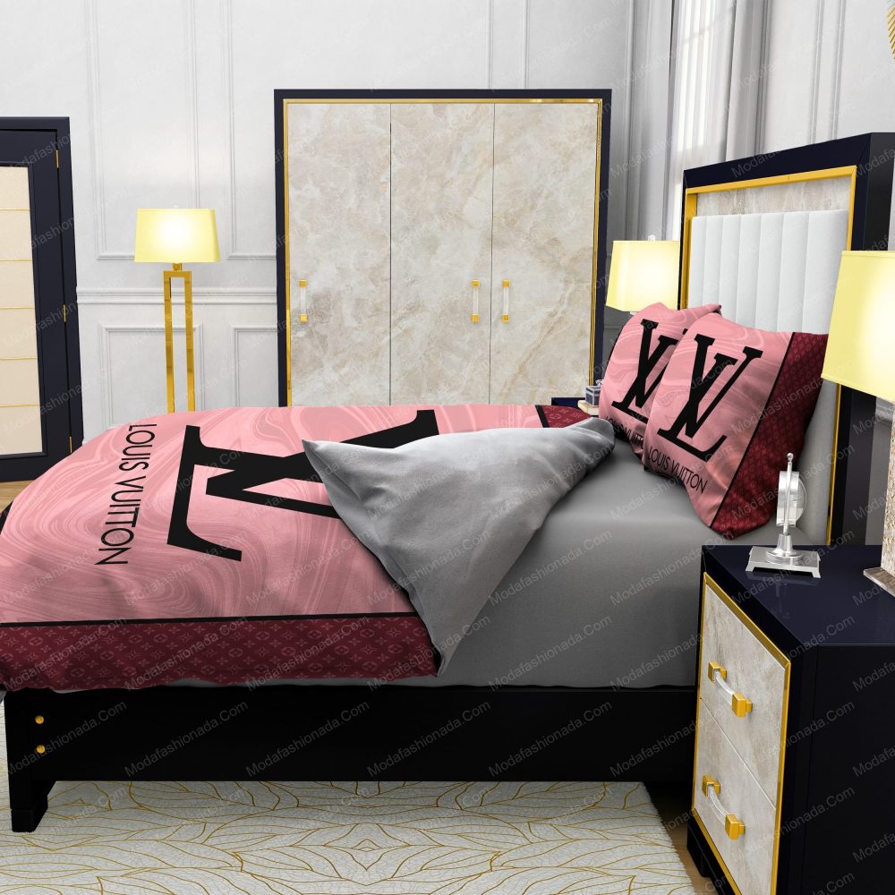Pink Veinstone Louis Vuitton Bedding Sets
