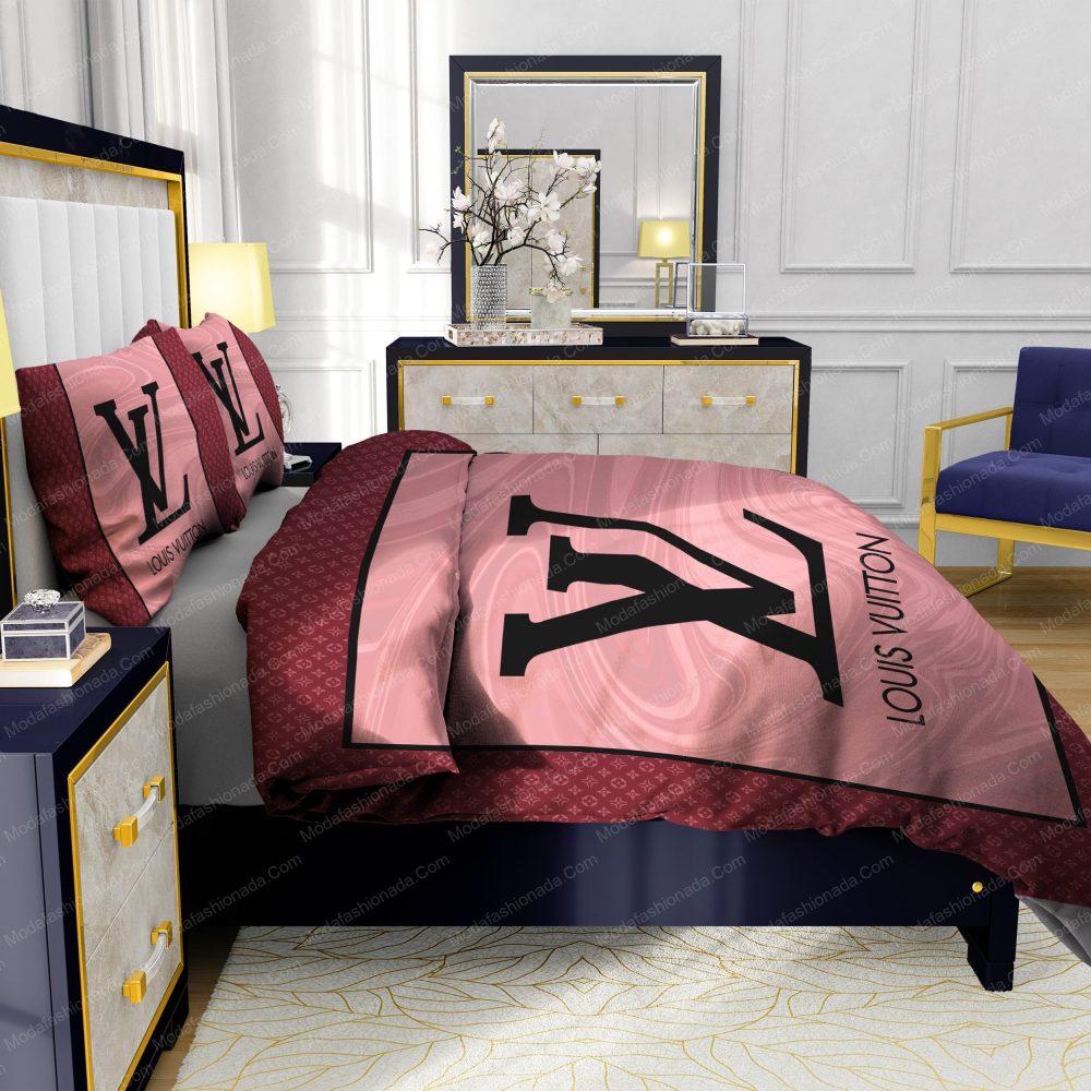 Pink Veinstone Louis Vuitton Bedding Sets