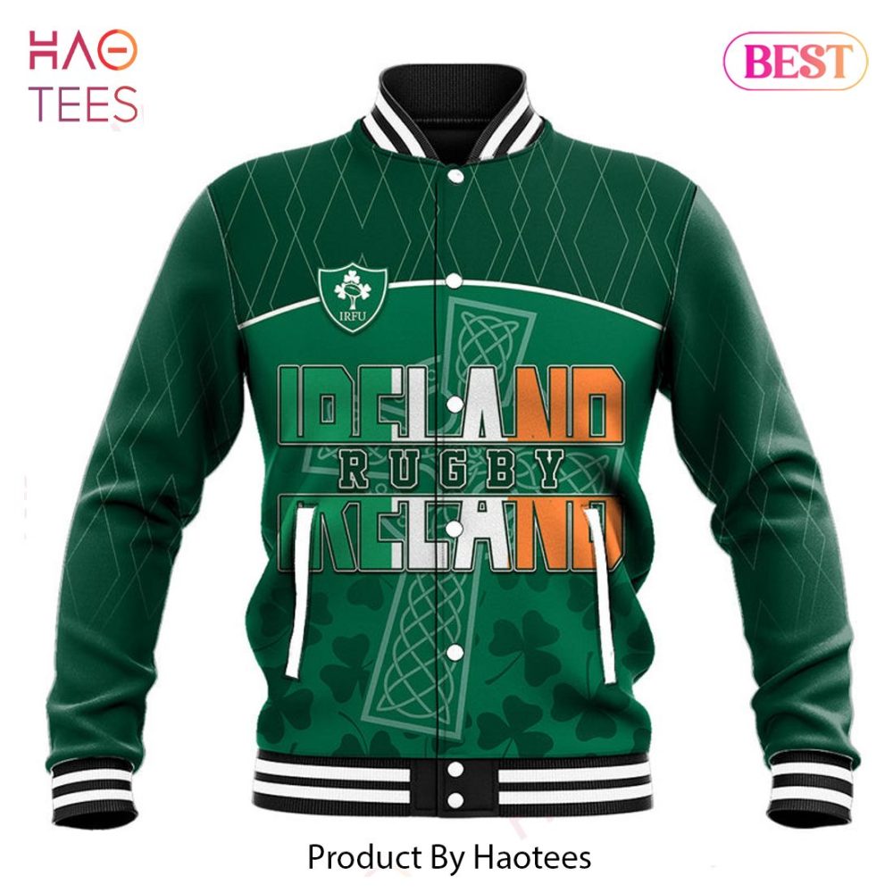 Ireland Rugby Jacket - Stylish Green Varsity Bomber By Haotees - Perfect Gift For Fans!