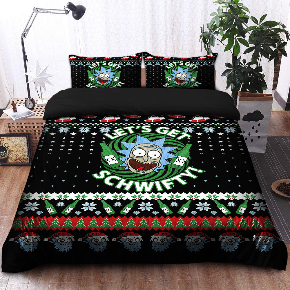 Rick And Morty Christmas Bedding Set Duvet Cover And 2 Pillowcases