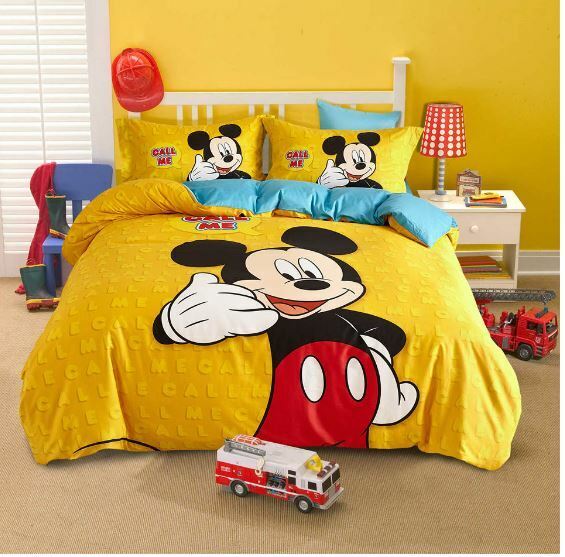 Cozy Cartoon Character Kids Bedding Set - Twin Size, Soft &amp; Colorful, Perfect For Children'S Bedroom