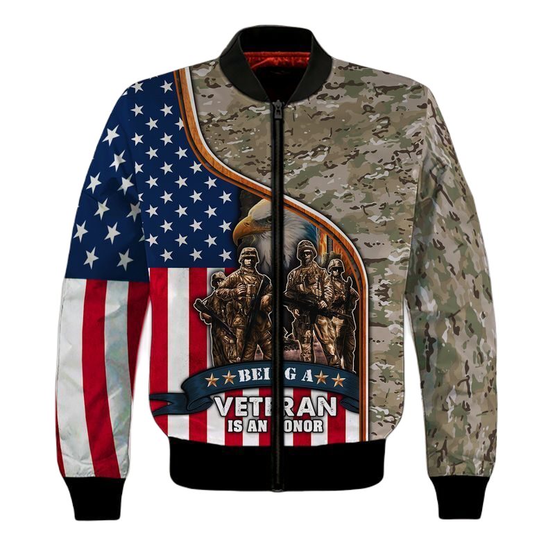 Veteran Bomber Jacket Being A Veteran Is An Honor Bomber Colorful Unisex Jacket Jacket