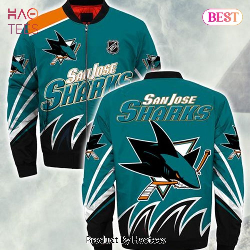 New Fashion   San Jose Sharks Bomber Jacket Style Winter Coat Gift For Men