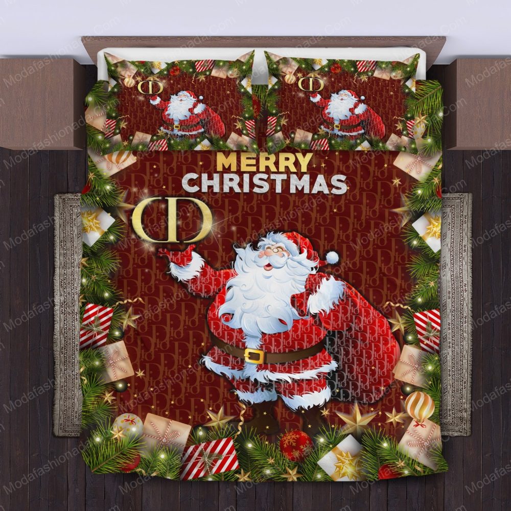 Festive Santa Christmas Bedding Set - Cozy Holiday Duvet Cover &amp; Pillowcases