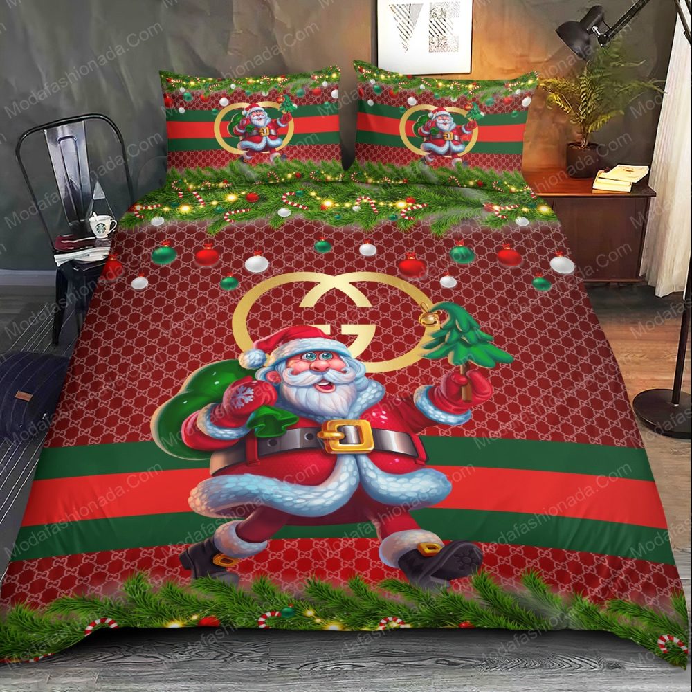 Festive Santa Bedding Set - Luxury Christmas Duvet Cover &amp; Pillowcases - Cozy Holiday Decor