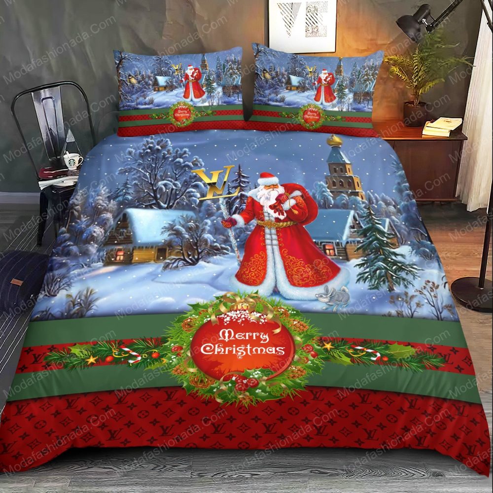Santa Claus Louis Vuitton Merry Christmas Bedding Sets