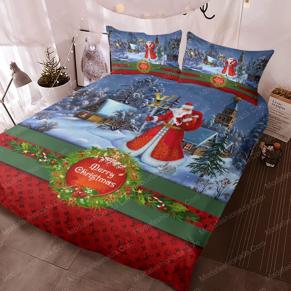 Santa Claus Louis Vuitton Merry Christmas Bedding Sets