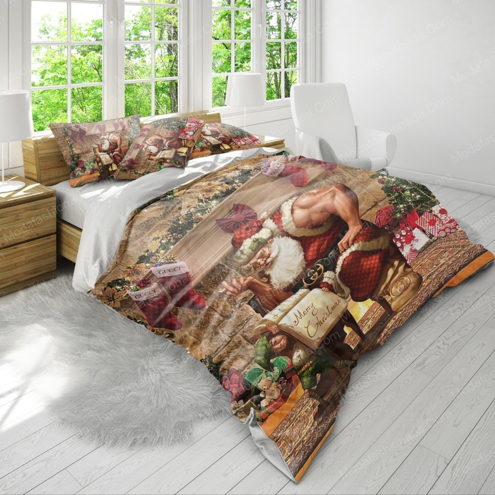 Festive Santa Christmas Bedding Set - Cozy Holiday Comfort For Your Bedroom