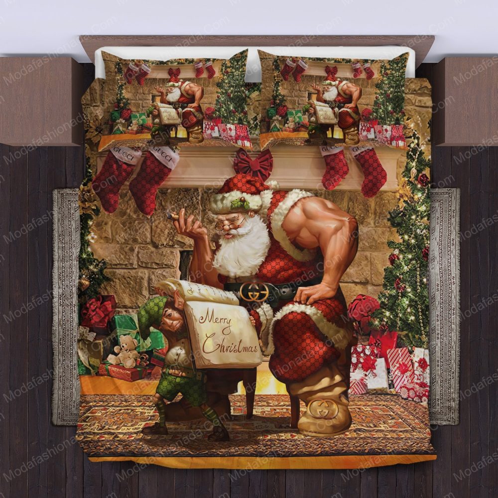 Festive Santa Christmas Bedding Set - Cozy Holiday Comfort For Your Bedroom