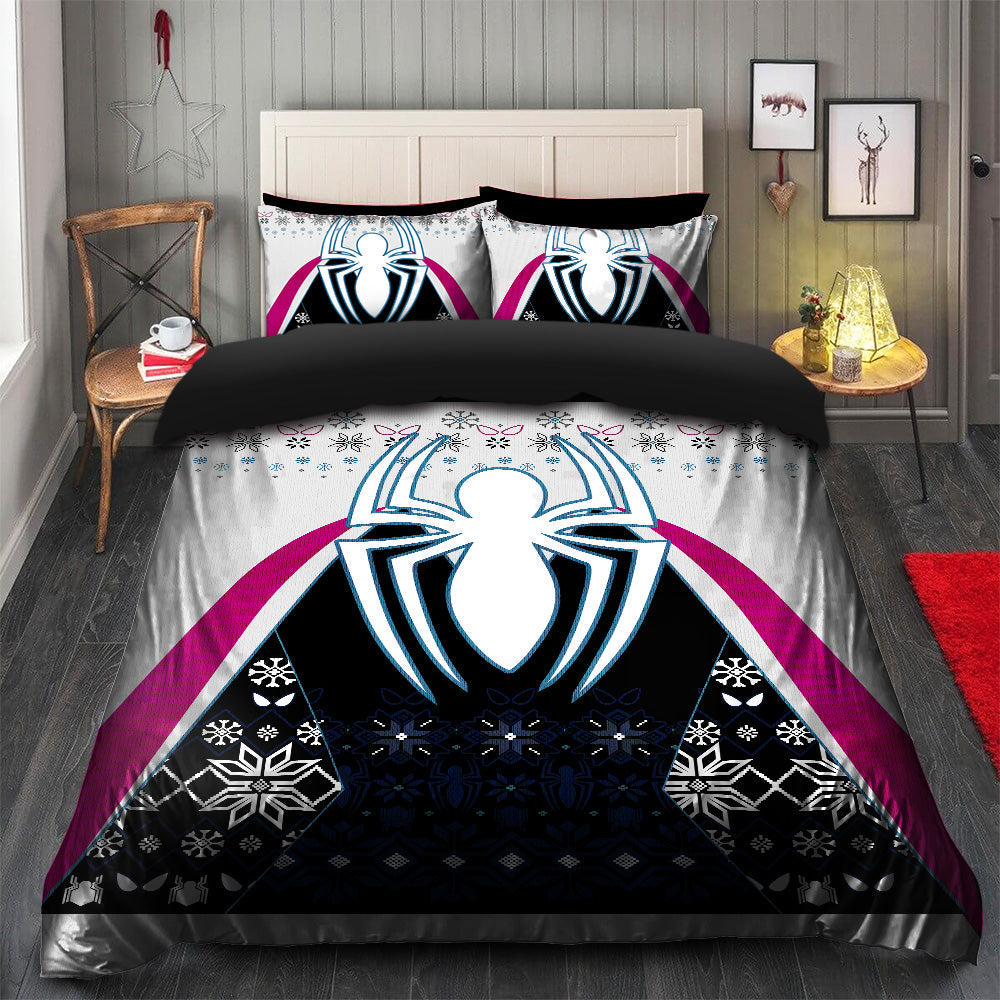 Spider Woman White Christmas Bedding Set Duvet Cover And 2 Pillowcases
