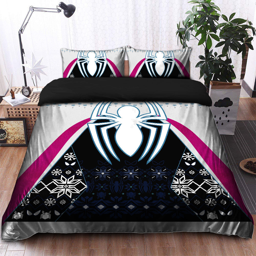 Spider Woman White Christmas Bedding Set Duvet Cover And 2 Pillowcases