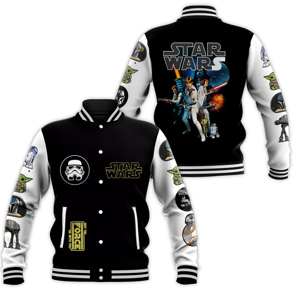 Star Wars Varsity Jacket - Iconic Characters Design, Unisex, Premium Quality
