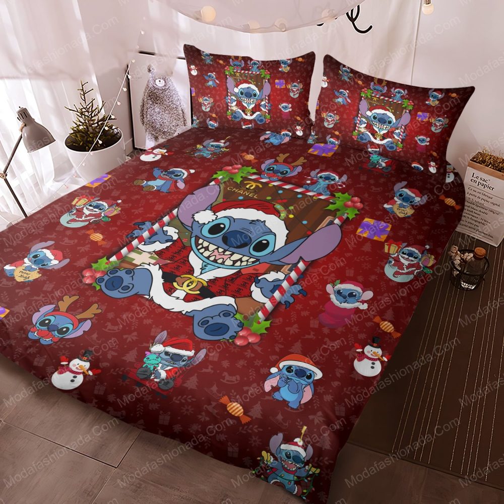 Cozy Holiday Stitch Bedding Set - Festive Red Christmas Comforter &amp; Pillowcases