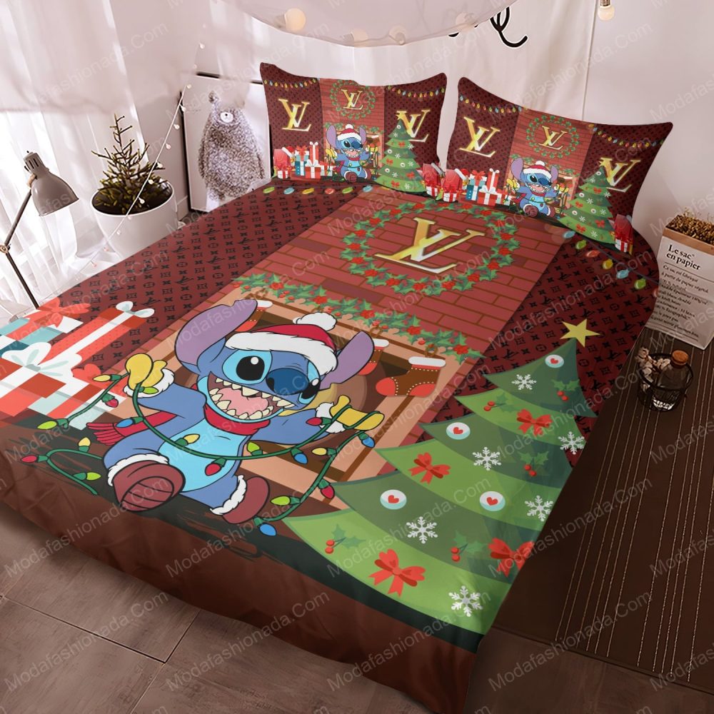 Stitch Louis Vuitton Christmas Bedding Sets
