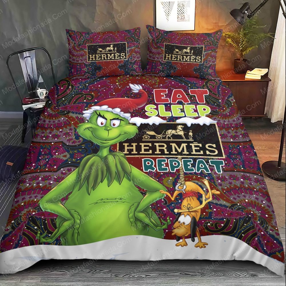 Festive Grinch &amp; Dog Christmas Bedding Set - Cozy Holiday Decor For Your Bedroom