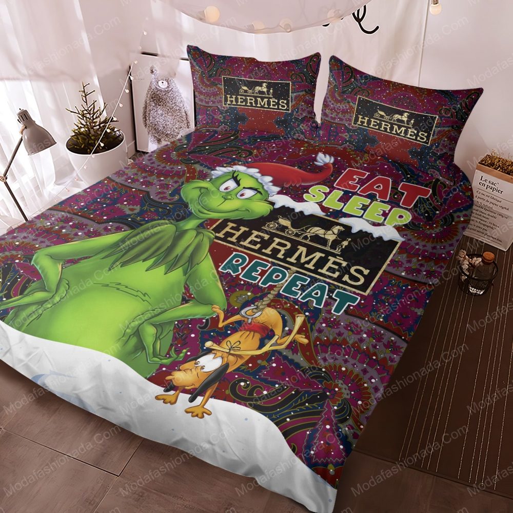 Festive Grinch &amp; Dog Christmas Bedding Set - Cozy Holiday Decor For Your Bedroom