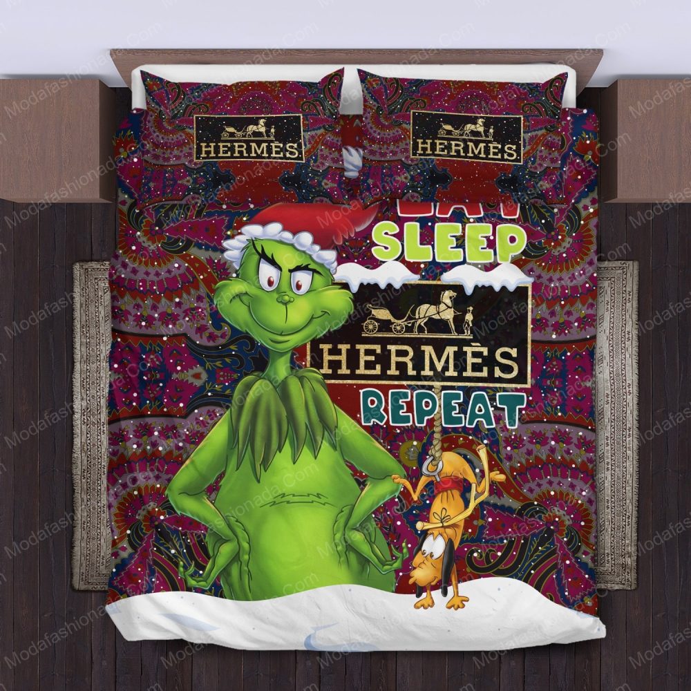 Festive Grinch &amp; Dog Christmas Bedding Set - Cozy Holiday Decor For Your Bedroom
