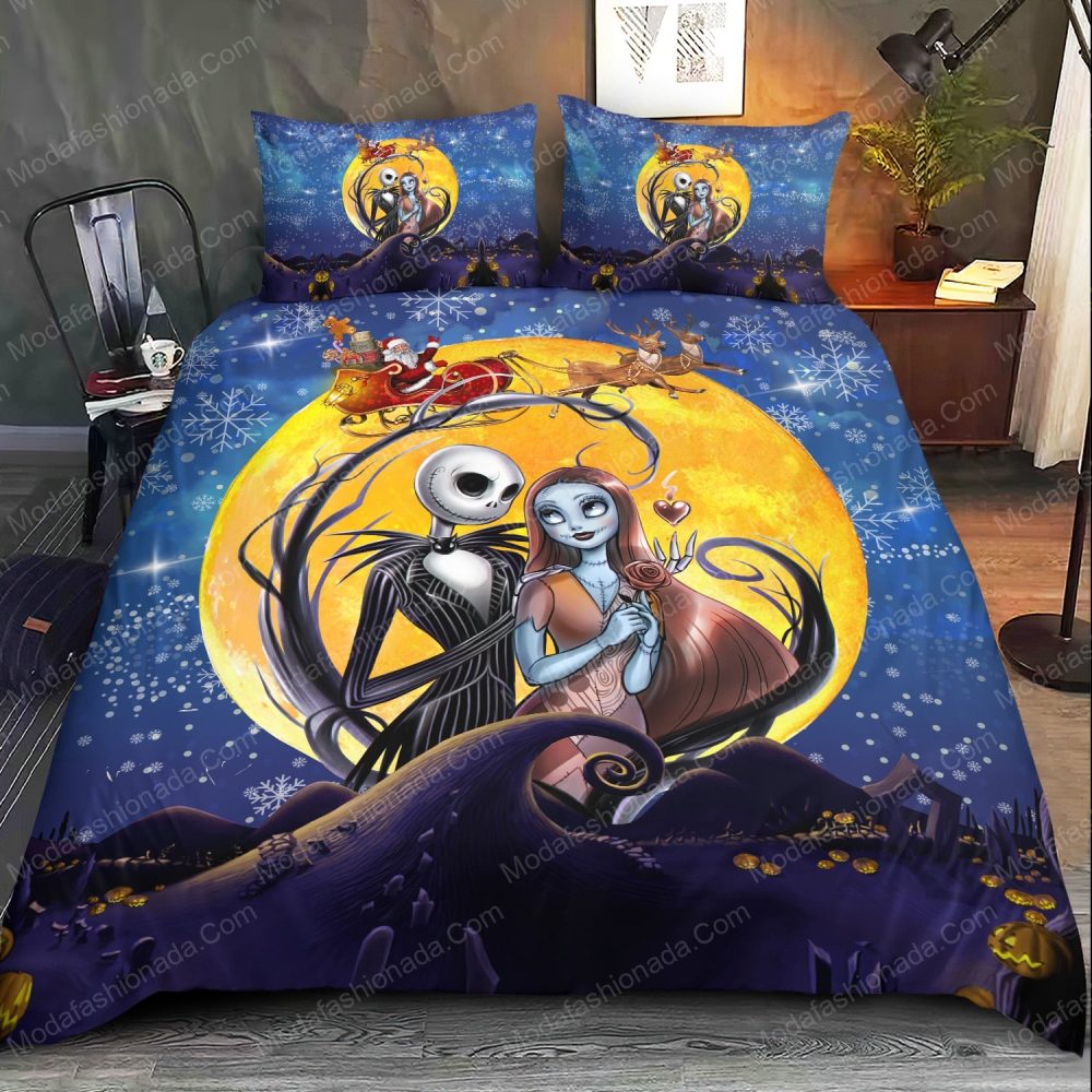 Enchanting Halloween Couple Bedding Set - Cozy, Vibrant Design For Spooky Nights