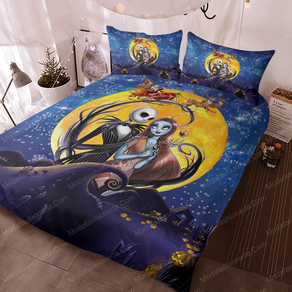 Enchanting Halloween Couple Bedding Set - Cozy, Vibrant Design For Spooky Nights