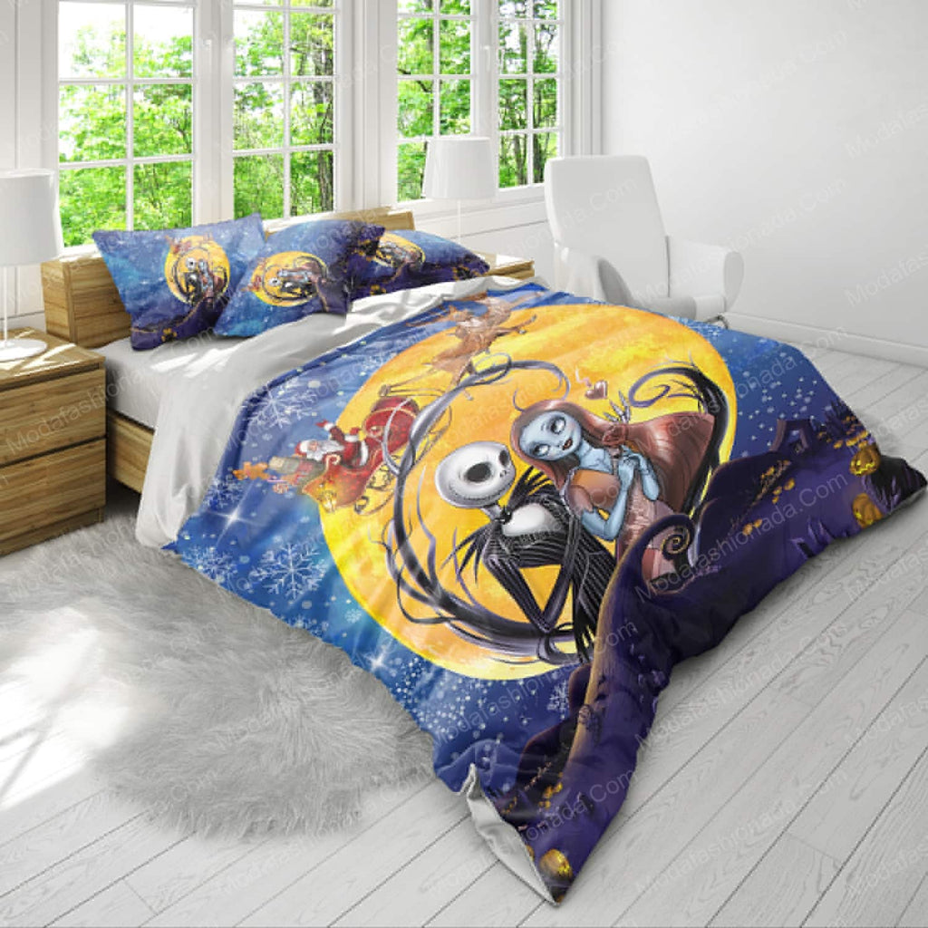 Enchanting Halloween Couple Bedding Set - Cozy, Vibrant Design For Spooky Nights