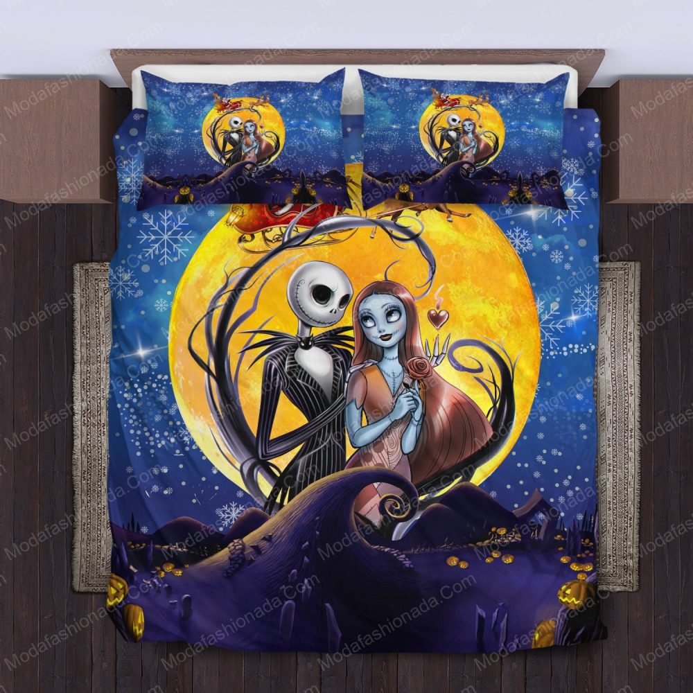 Enchanting Halloween Couple Bedding Set - Cozy, Vibrant Design For Spooky Nights