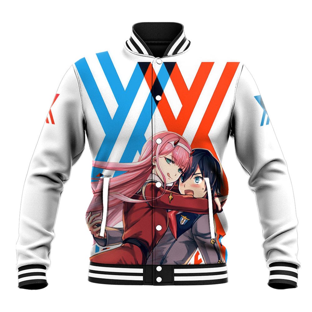 Hiro And Zero Two Strelitzia Baseball Jacket Anime Style Ts04