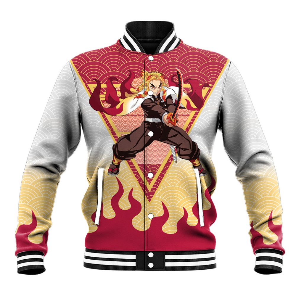 Rengoku Kyoujurou-Demon Slayer Baseball Jacket Anime Mix Japan Pattern Style Ts04