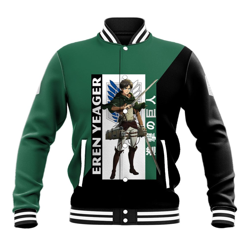 Eren Yeager Baseball Jacket Attack On Tittan Anime Style Ts04