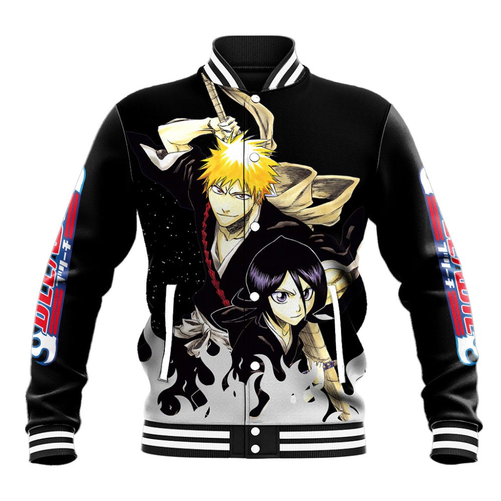 Ichigo And Rukia Baseball Jacket Bleach Ts04