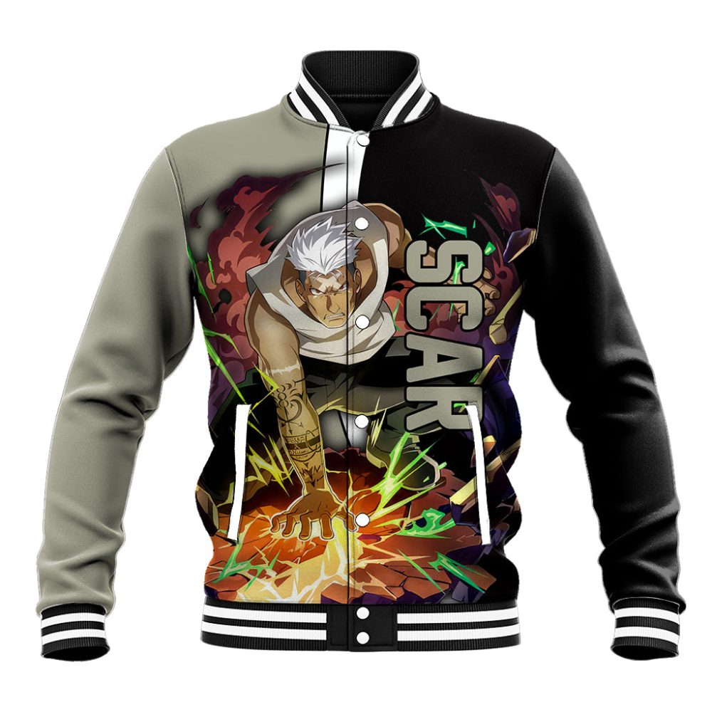 Scar - Fullmetal Alchemist Baseball Jacket Manga Style Ts04