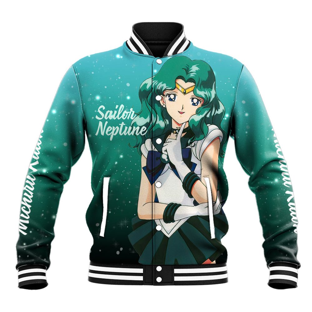 Michiru Kaioh Baseball Jacket Sailor Neptune Sailor Moon Anime Ts04