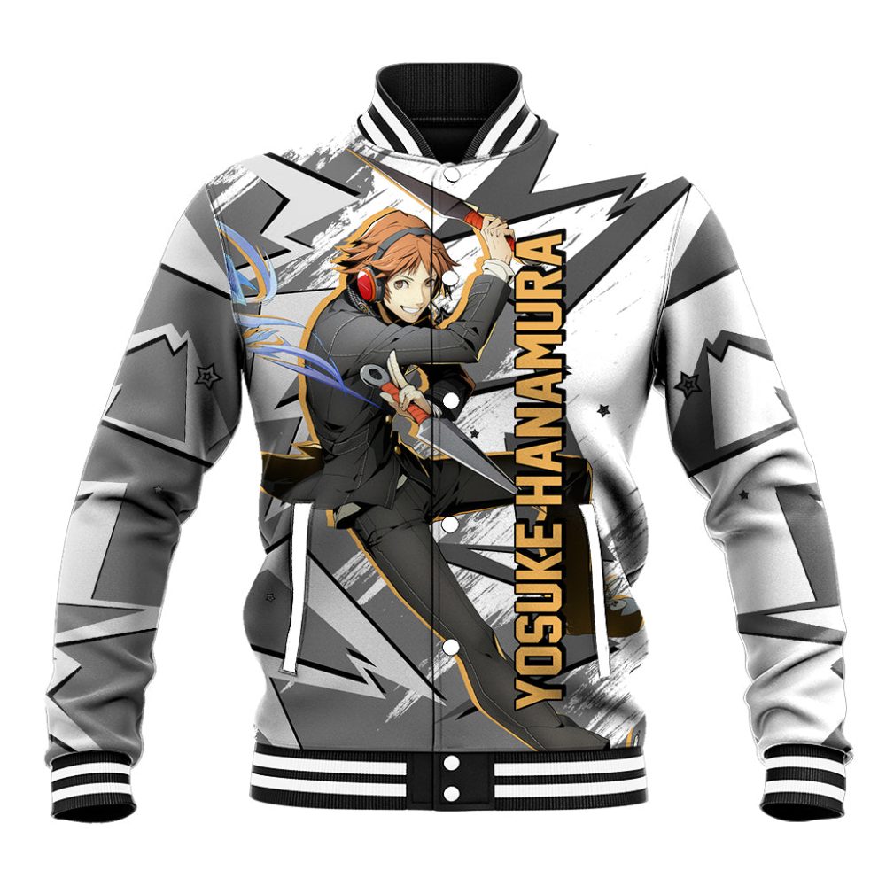 Yosuke Hanamura Persona Baseball Jacket Anime Mix Polygon Cyber Style Ts04