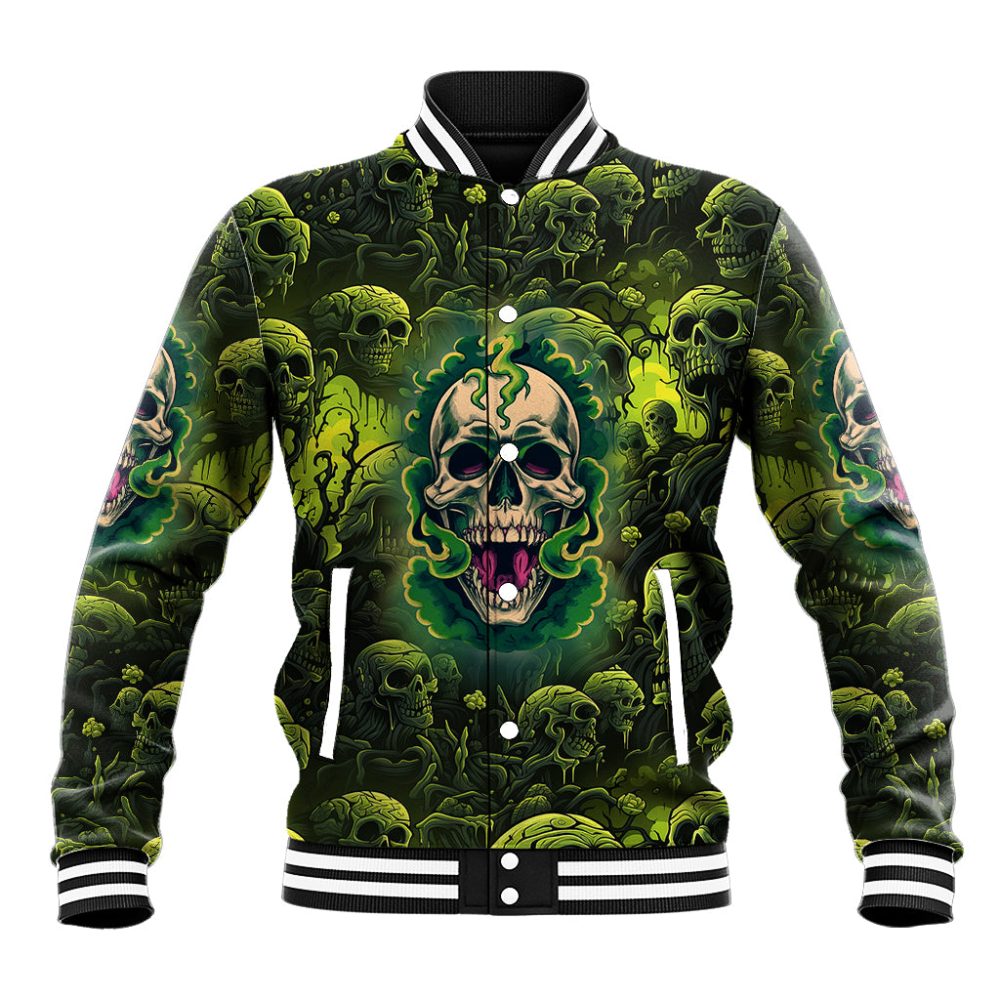 Zombie Skull Baseball Jacket I'M Like Literally Dead Ts04
