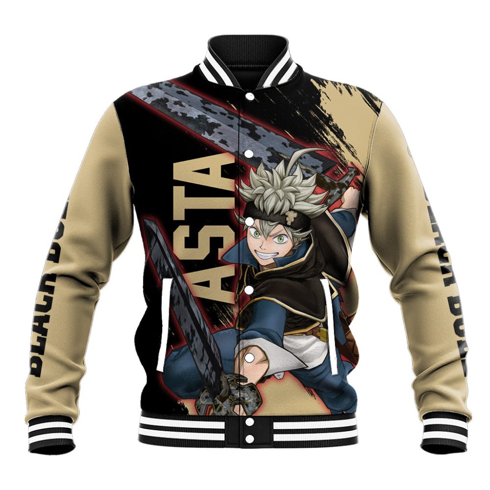 Black Bull Asta Baseball Jacket Black Clover Anime Ts04