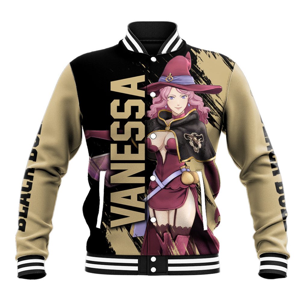 Black Bull Vanessa Baseball Jacket Black Clover Anime Ts04